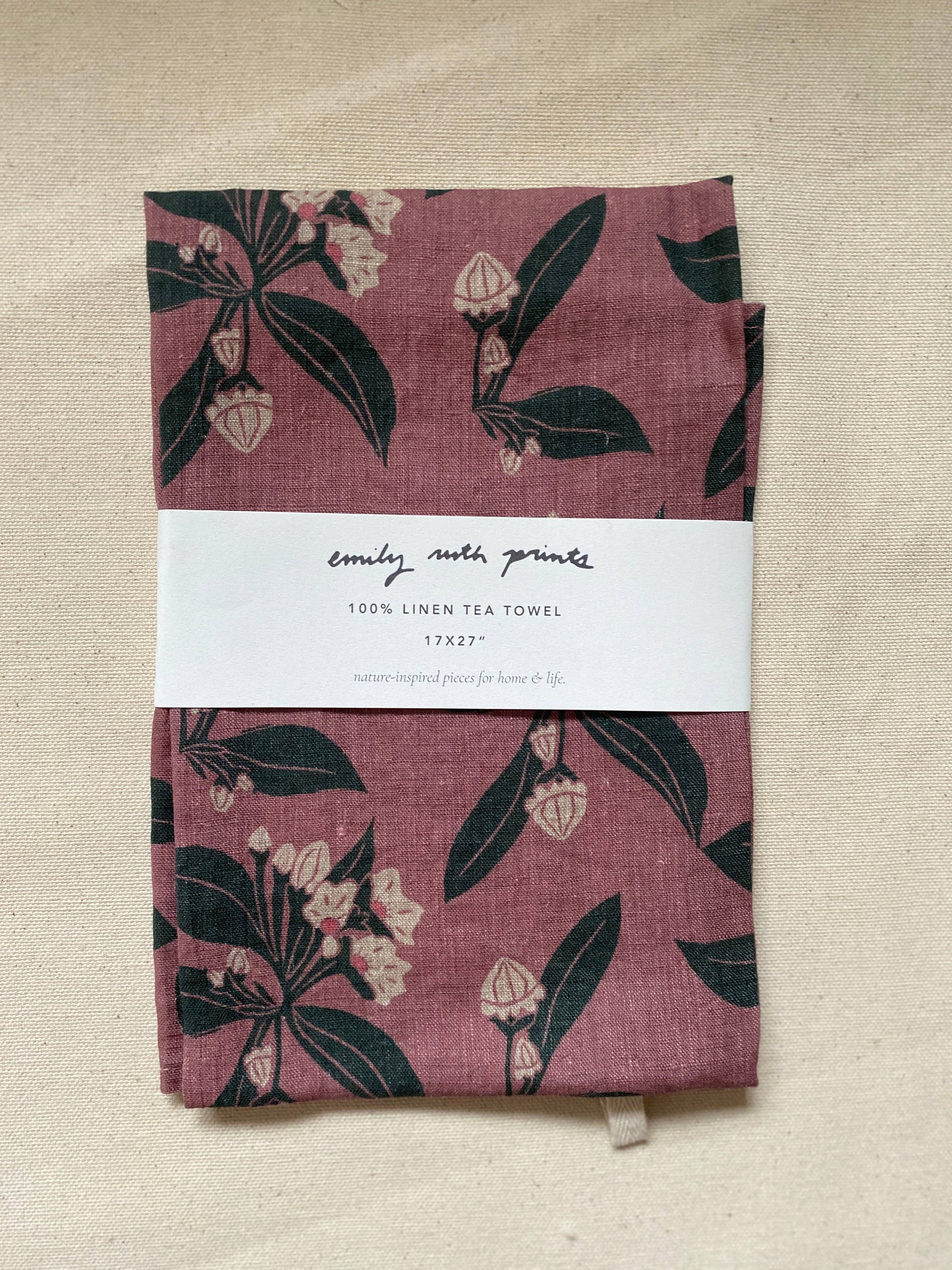 Mountain Laurel Linen Tea Towel