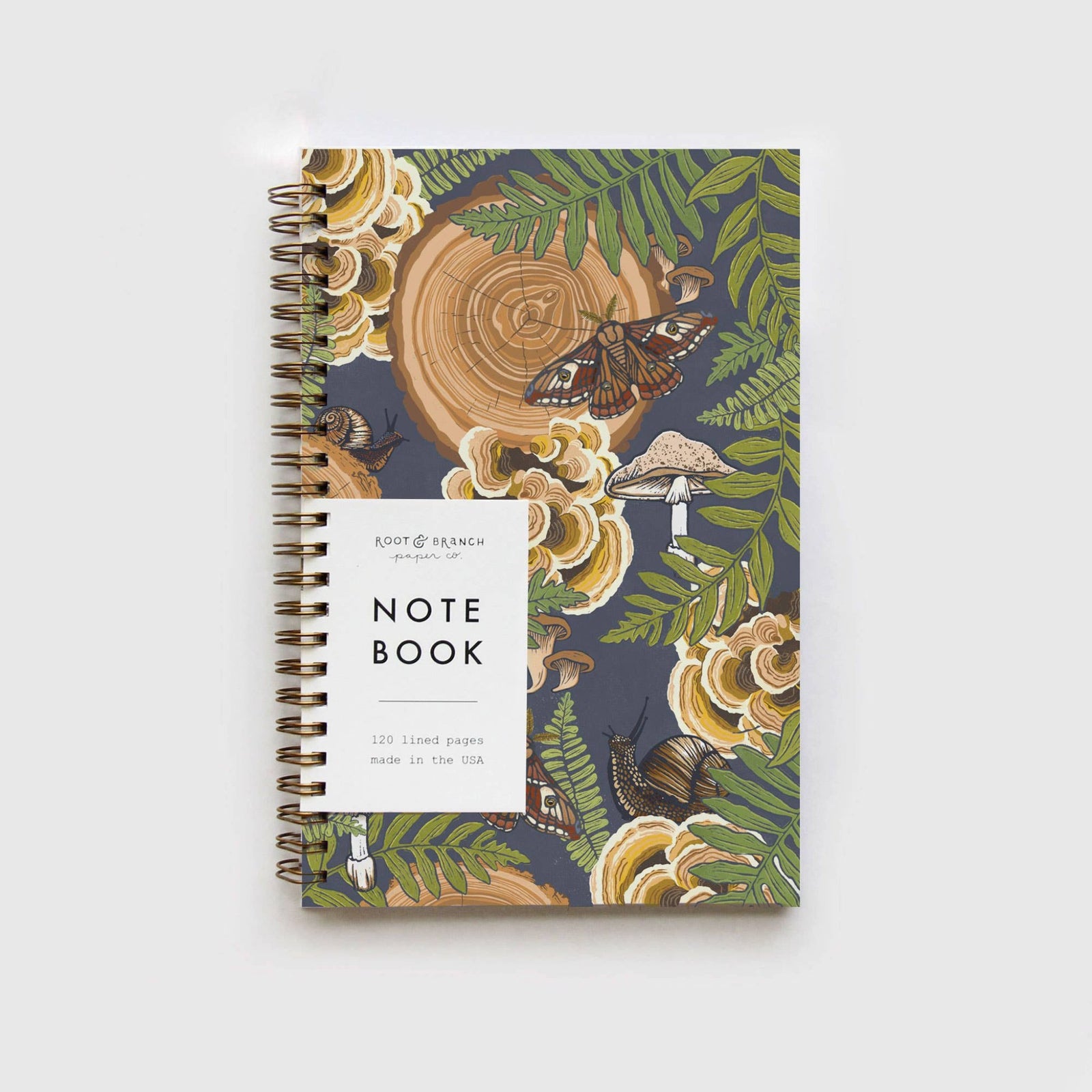 Mushroom Grove Spiral Bound Lined Notebook