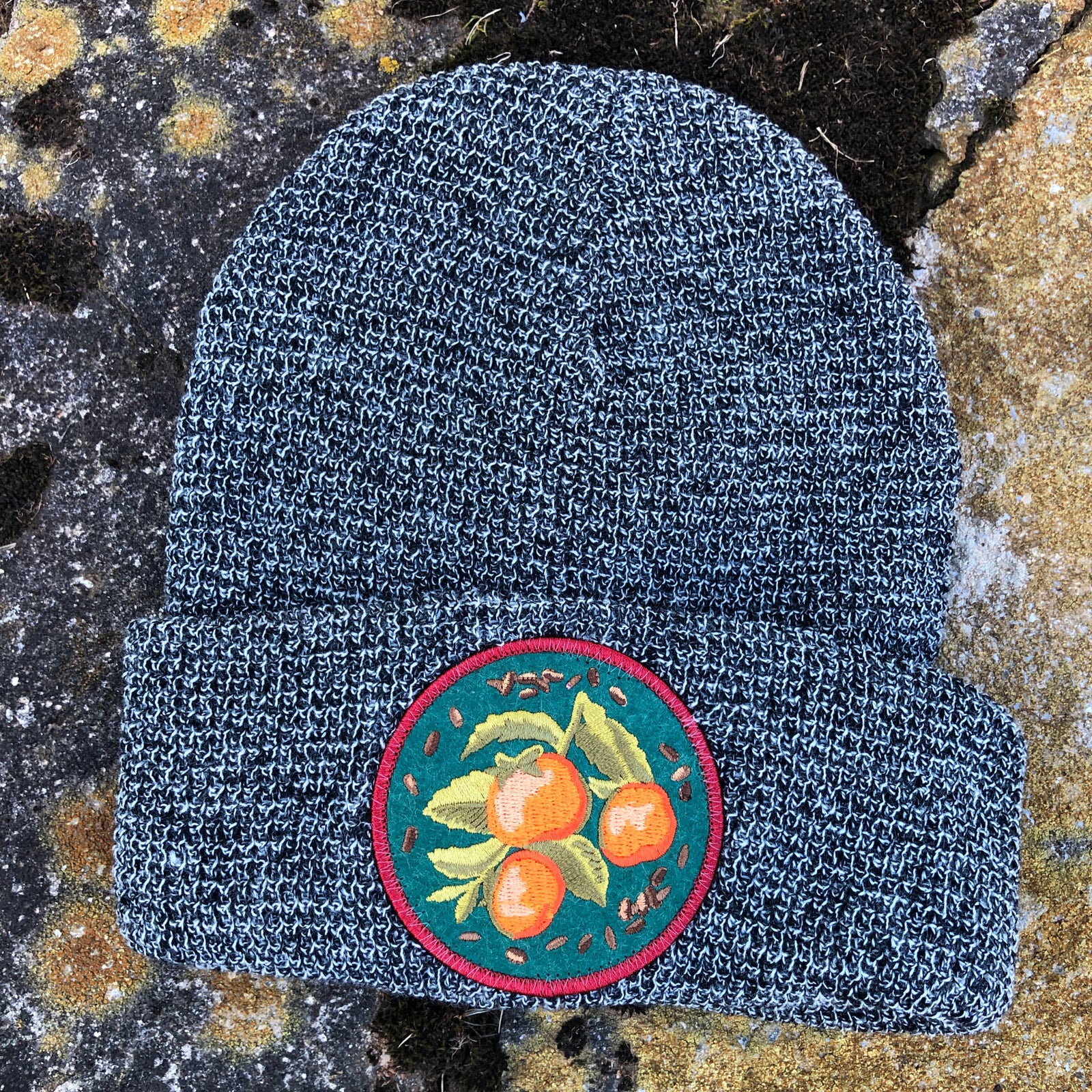 Persimmon Native Plant Patch Waffle Beanie Hat