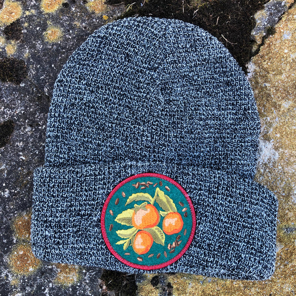Persimmon Native Plant Patch Waffle Beanie Hat - Wild Roots Apothecary