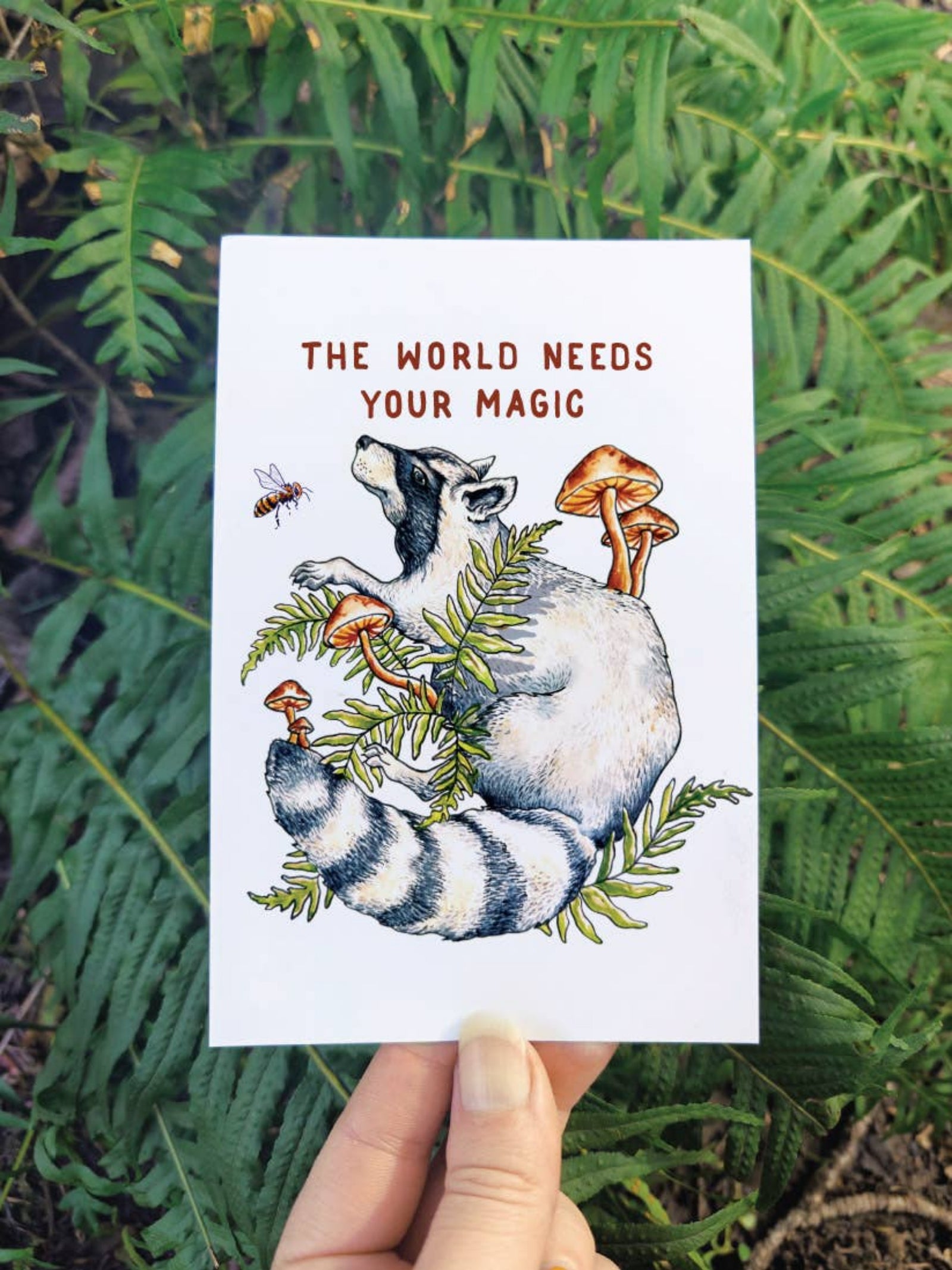 Raccoon Forage mini print