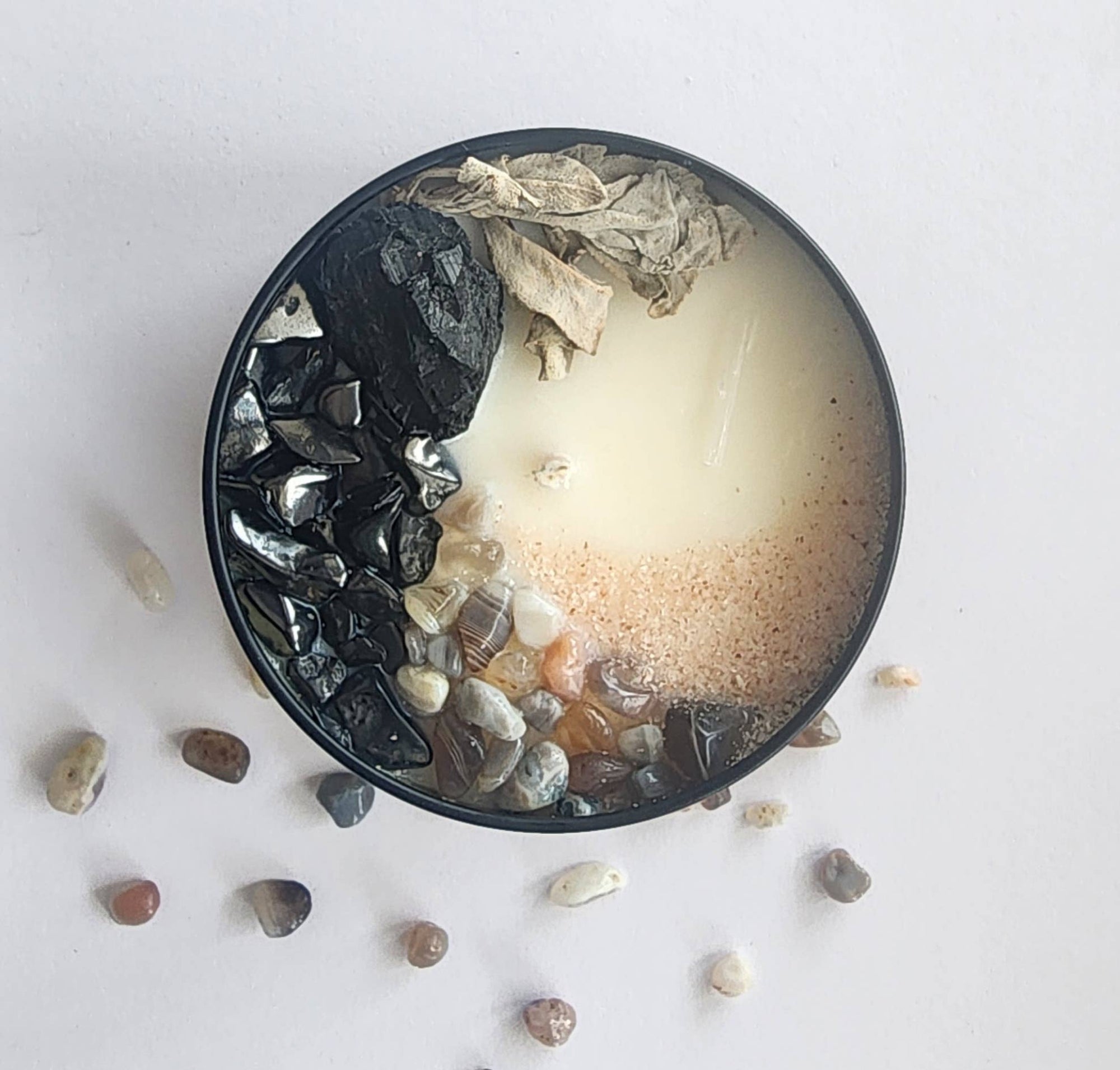Salt &amp; Smudge • 8oz Soy Crystal Candle