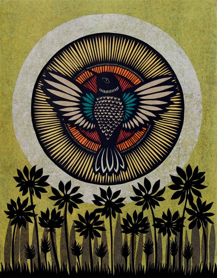 Sunbird Cut Paper Art Print