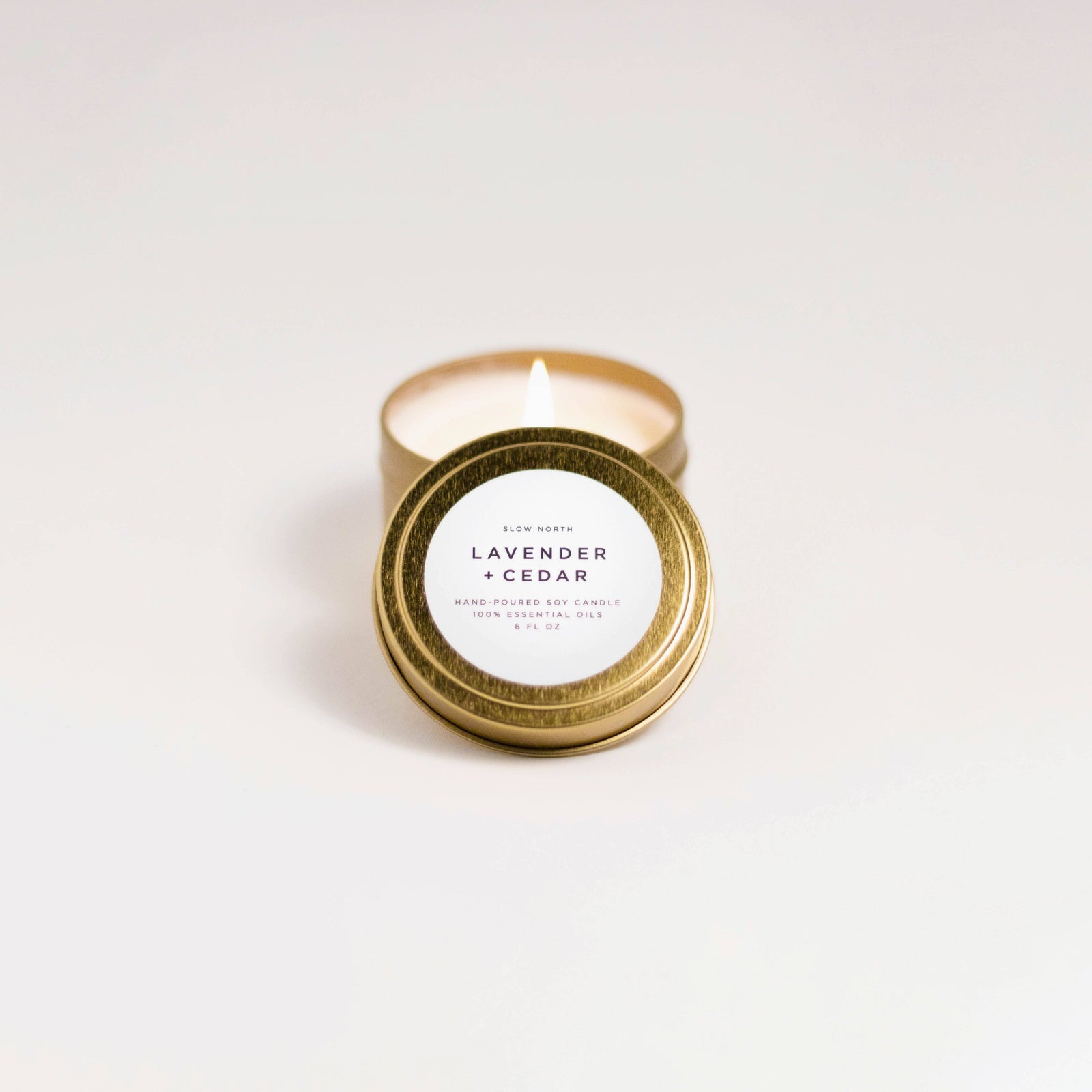 Travel Tin Candles | Lavender + Cedar (6 oz.): 6 oz