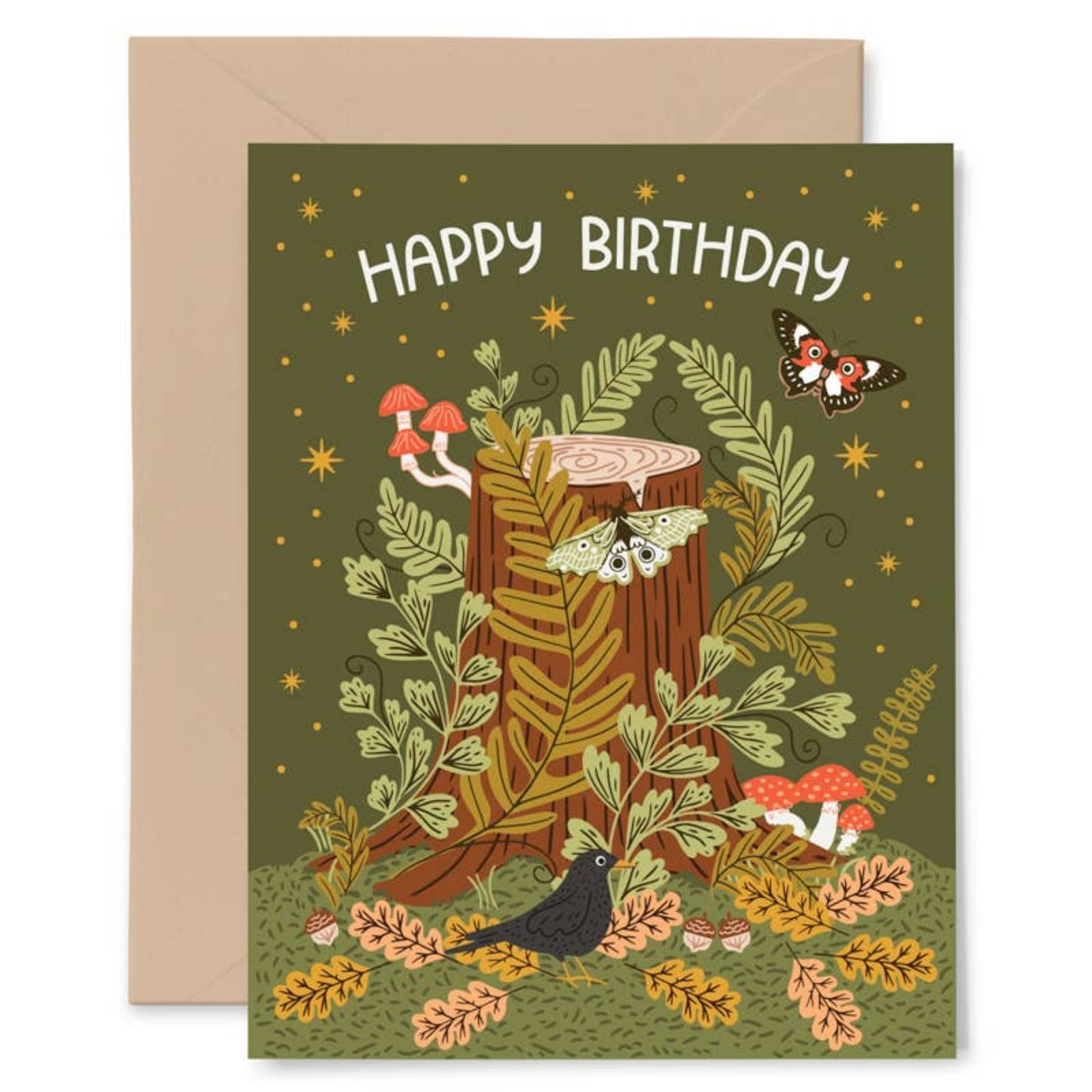 Tree Stump Birthday Greeting Card