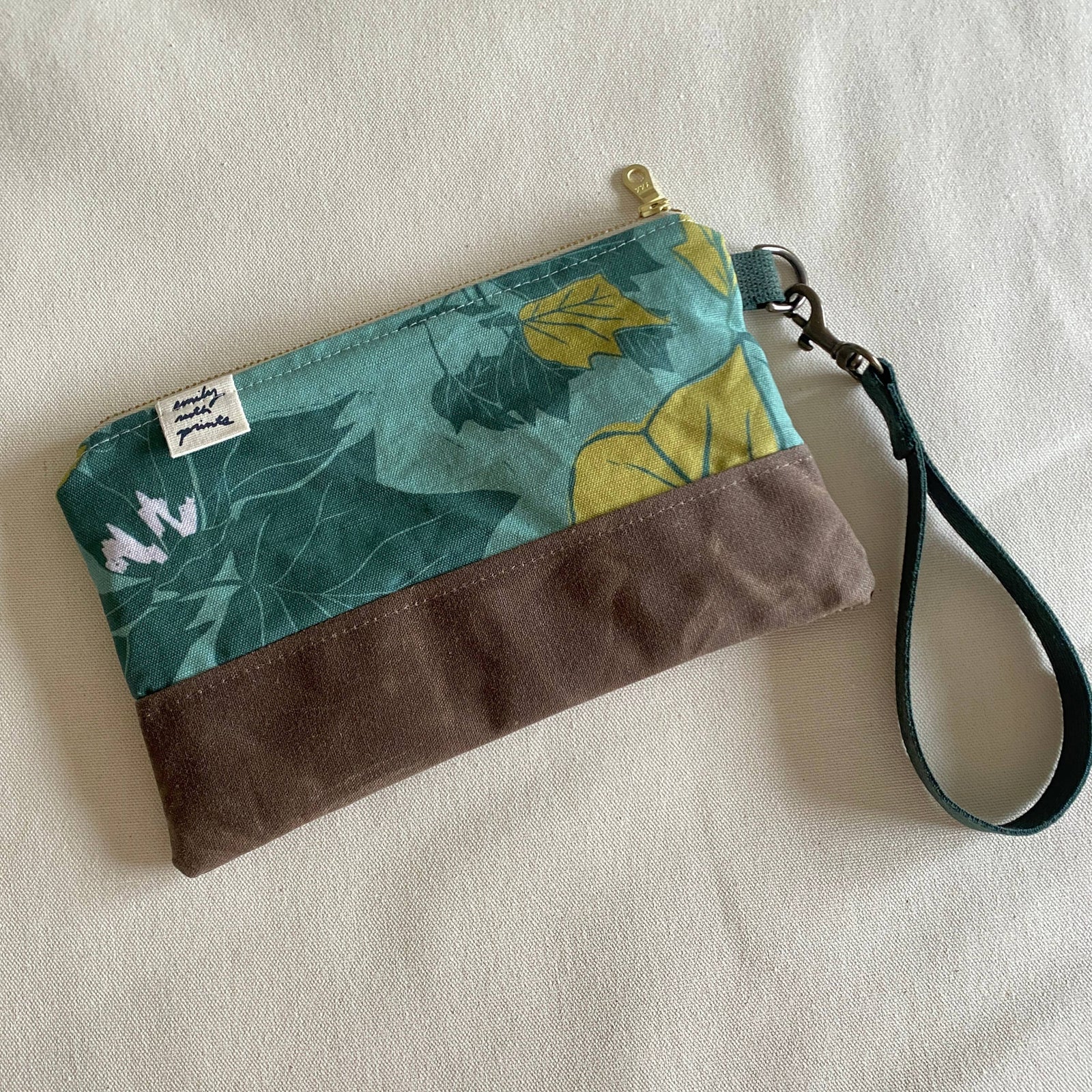 Tulip Poplar Waxed Canvas Wristlet
