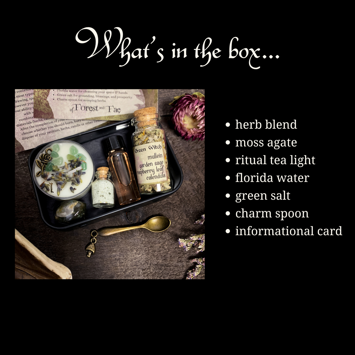 Green Witch Travel Altar: Witch Kit for Rituals and Spells