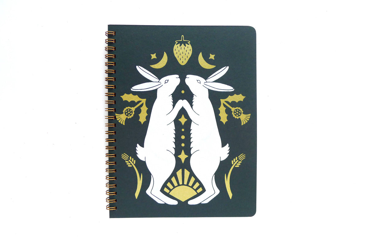 Harvest Rabbits Coil Notebook, Large : Lined
