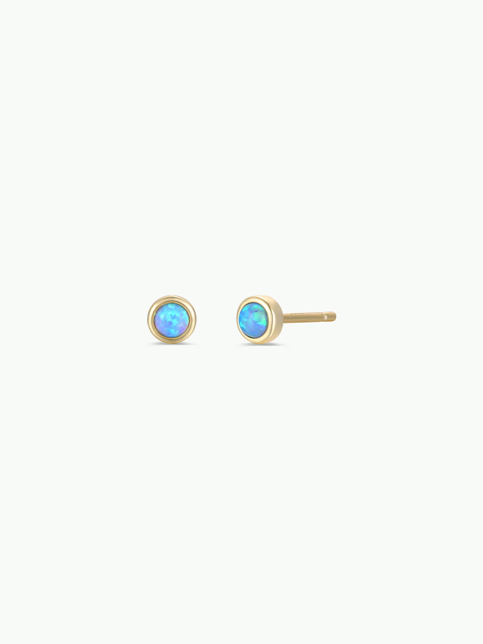 Fire Opal Simple Stud Gold Earrings