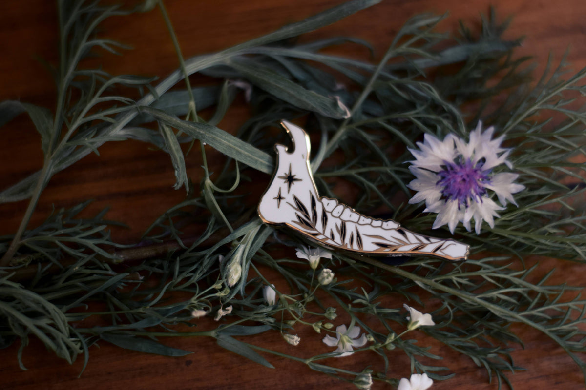 Deer Jawbone Enamel Pin