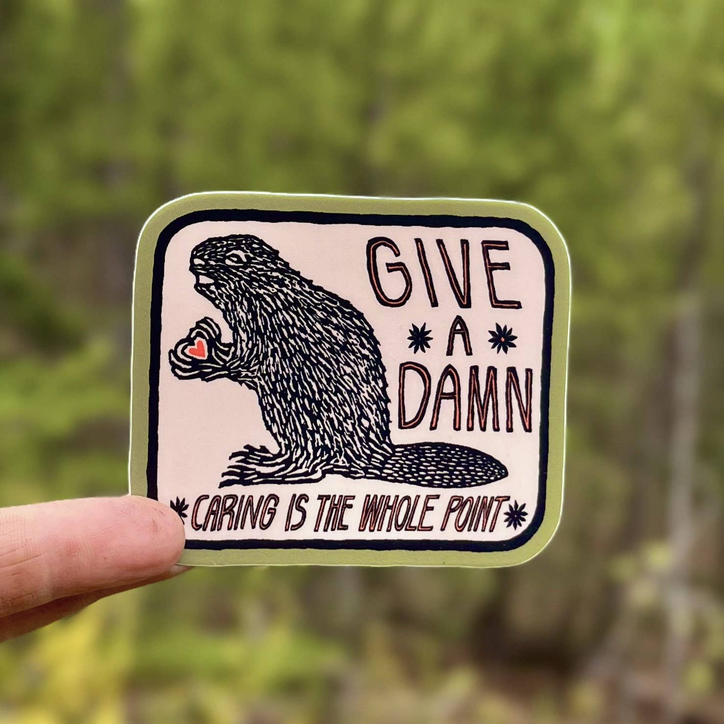 Give a Damn Beaver Vinyl Sticker