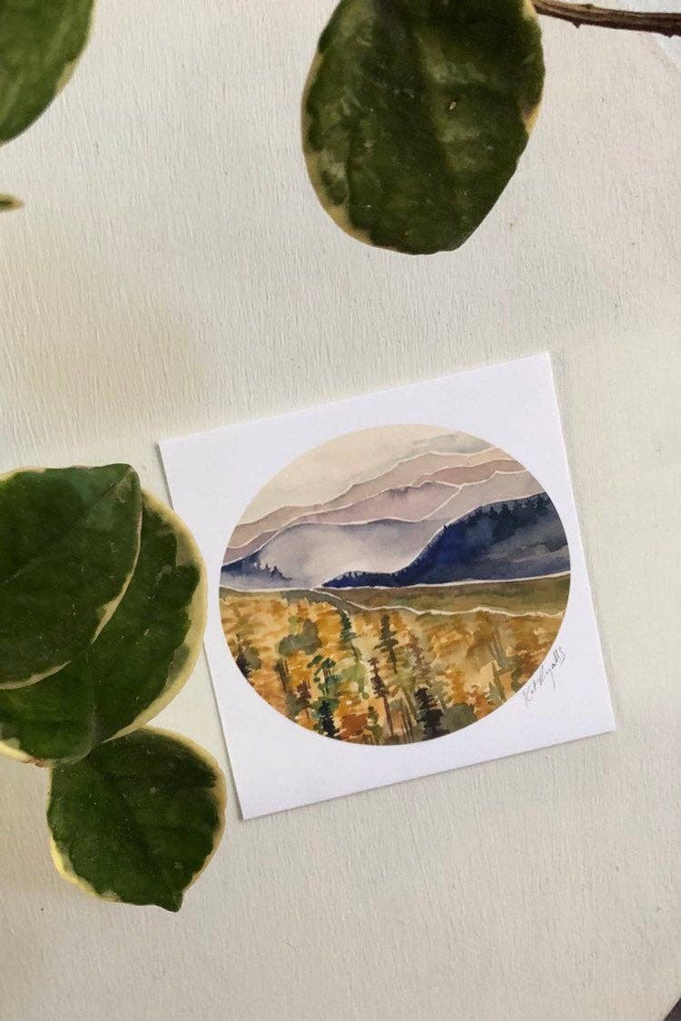 Blue Ridge Layers Watercolor Print: 8x10”