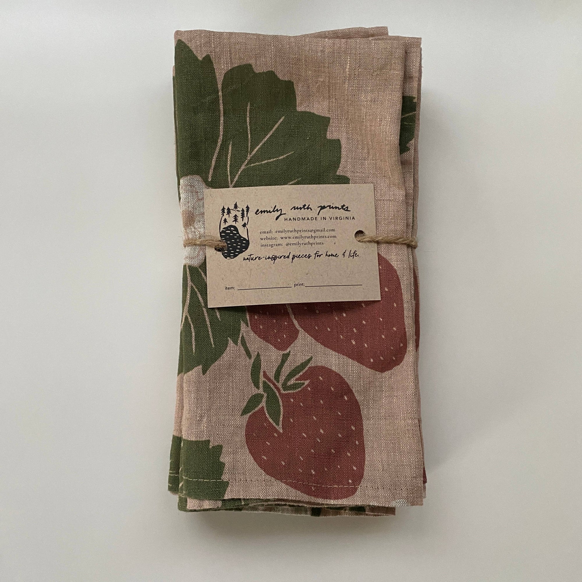 Strawberry Linen Napkins
