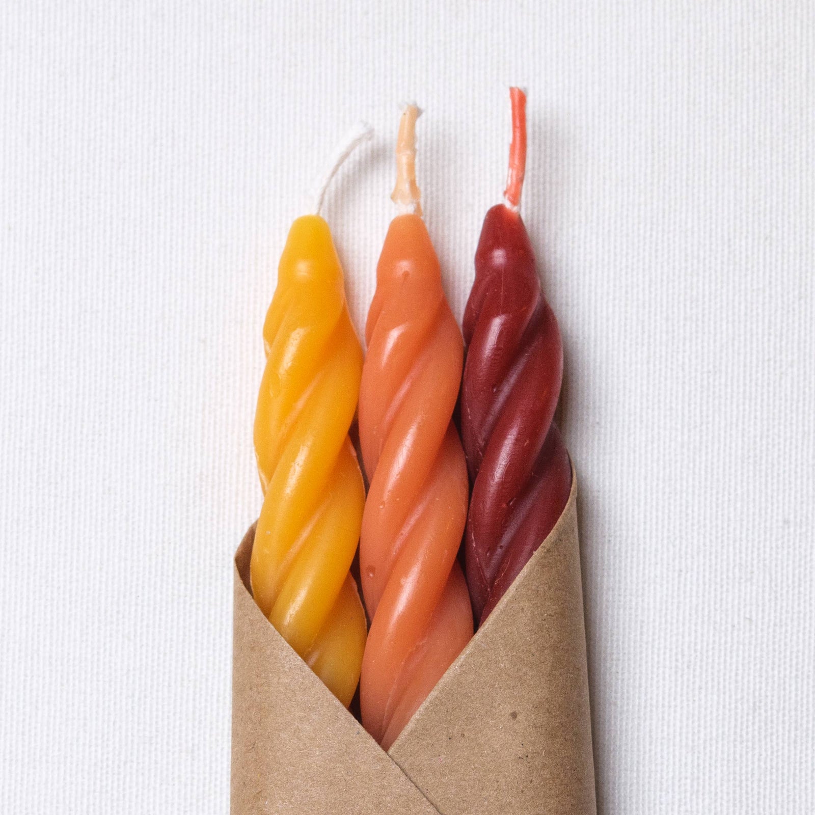 Sunrise Beeswax Spiral Taper Candles -Set of 3