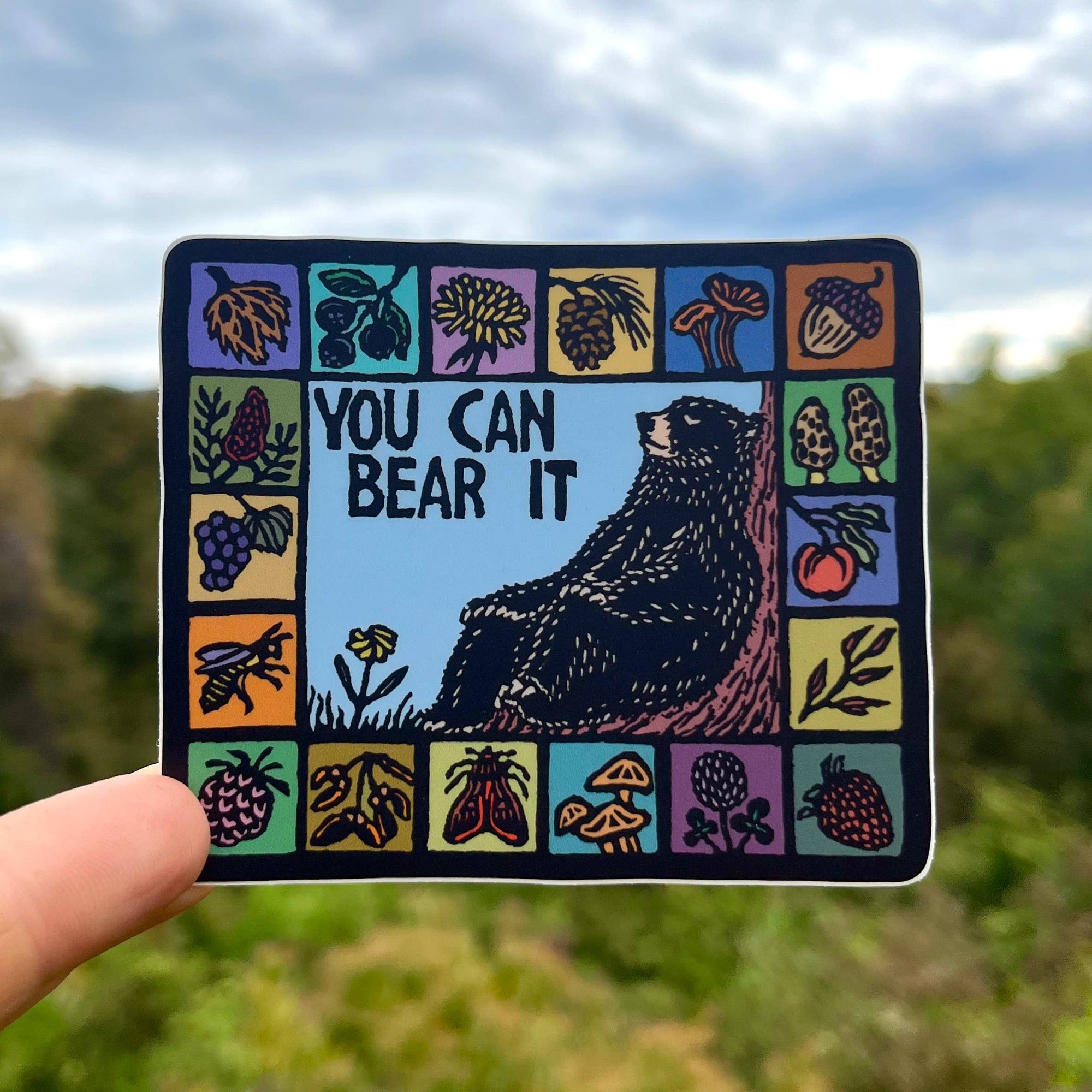 You Can Bear It Sticker | matte vinyl black bear