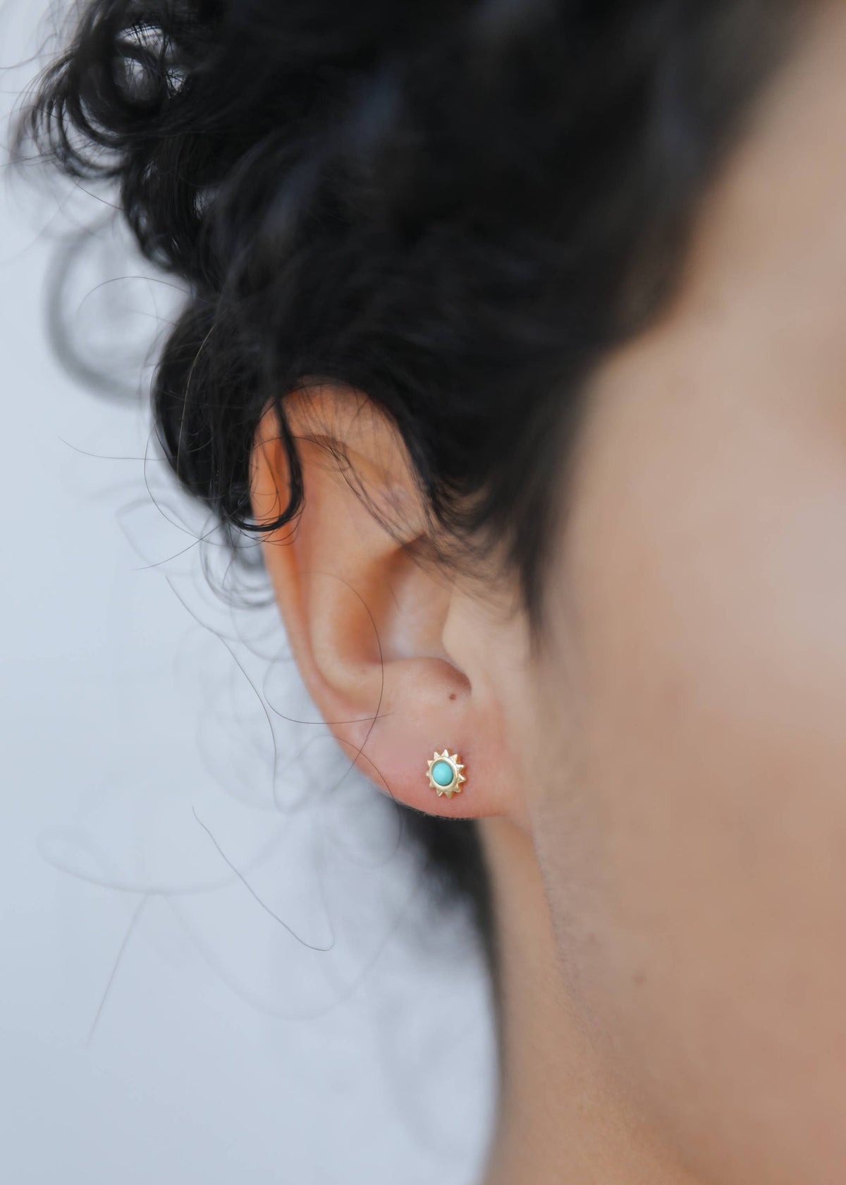 Turquoise Sun Stud Earrings