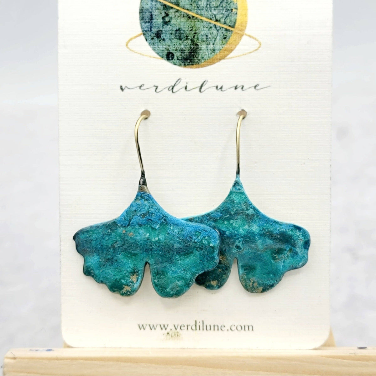 Ginkgo Leaf Sultry Summer Brass Earrings
