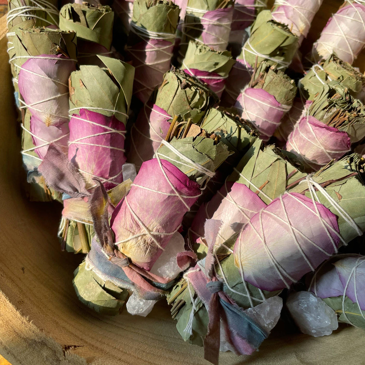 daydream small eucalyptus and rose quartz bundle