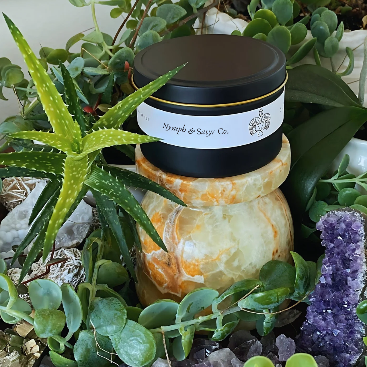 I AM ABUNDANT (a spring of wealth and riches) • 8oz Soy Crystal Candle