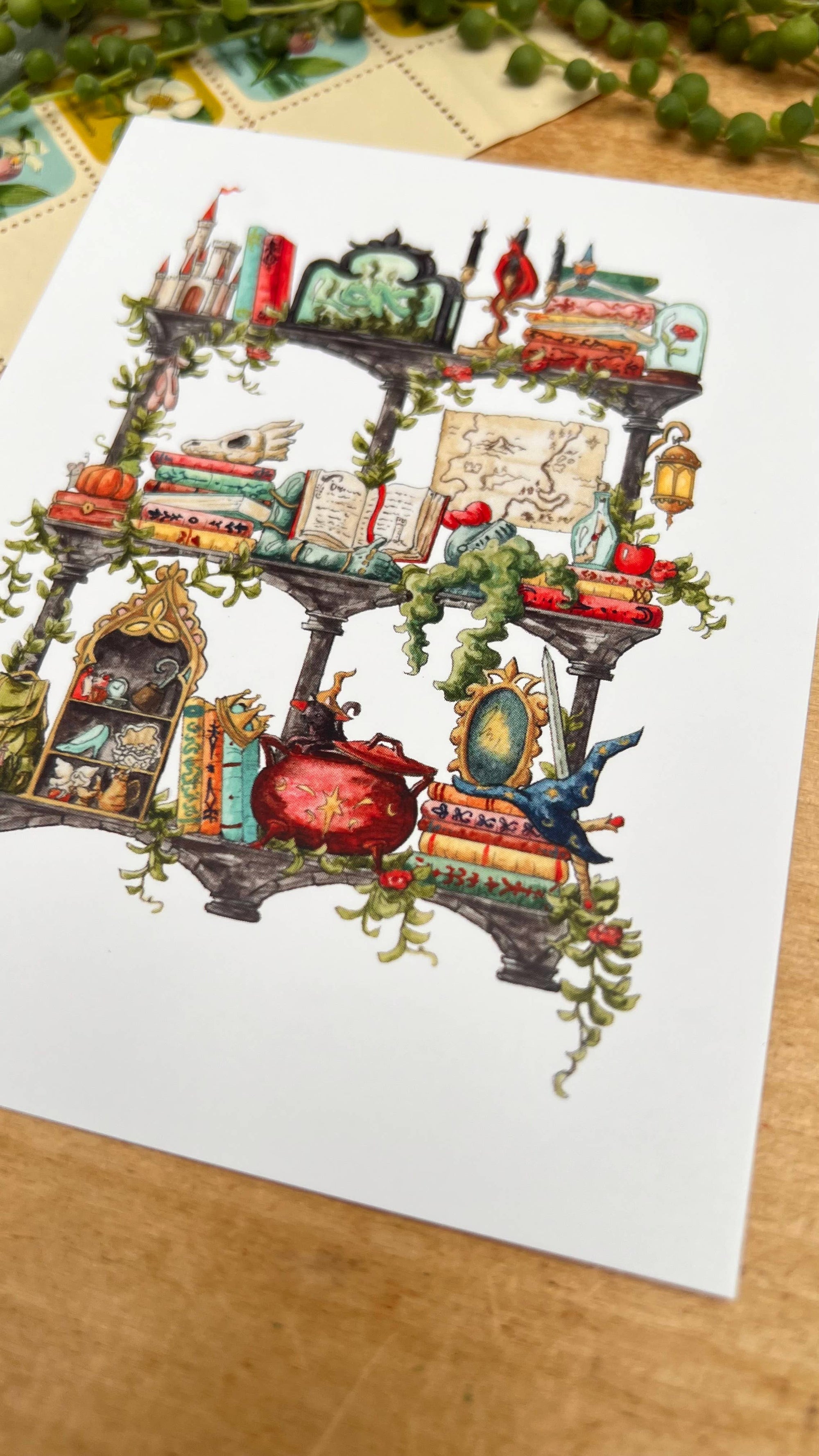 The Storybook Witch's Shelves Postcard