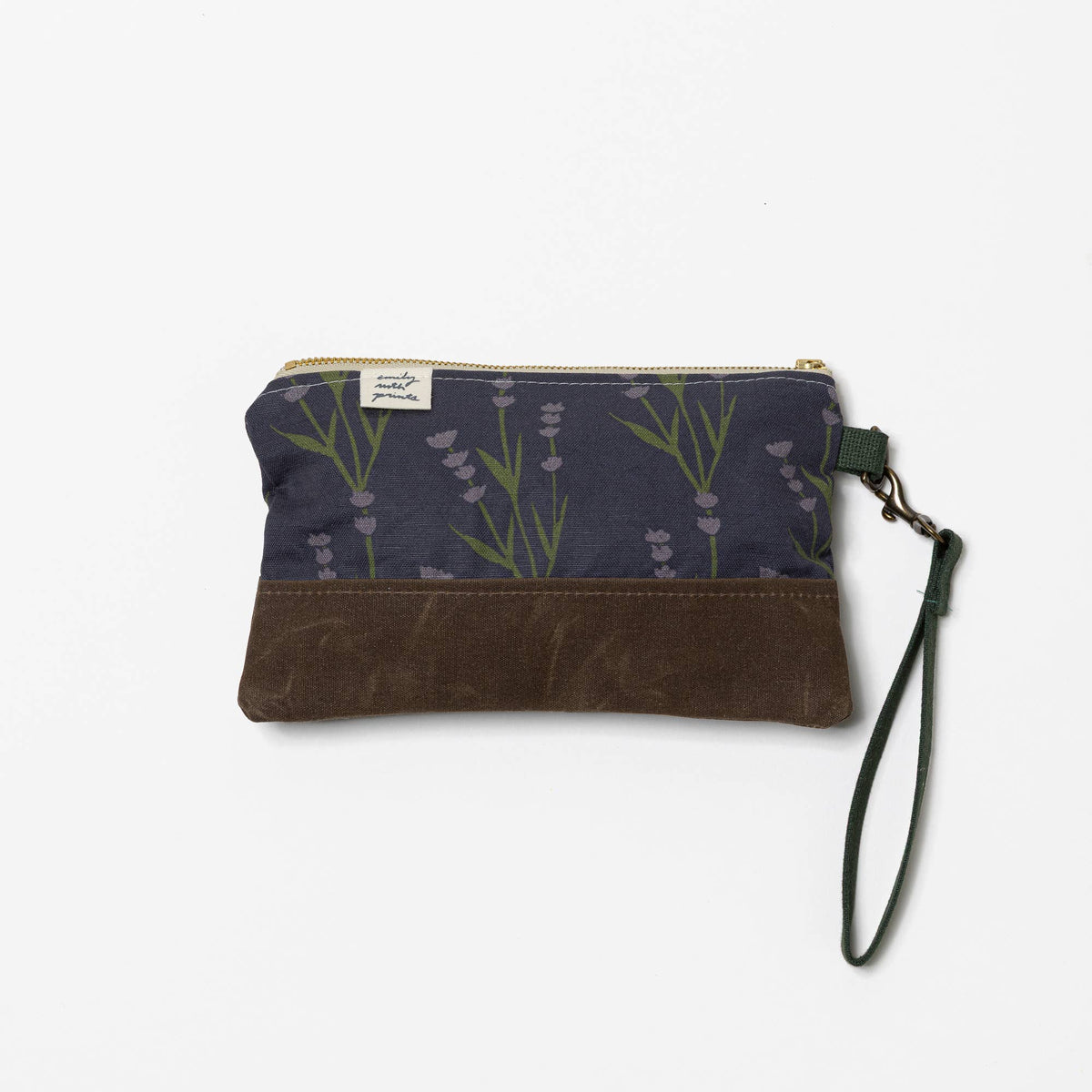 Lavender Waxed Canvas Wristlet