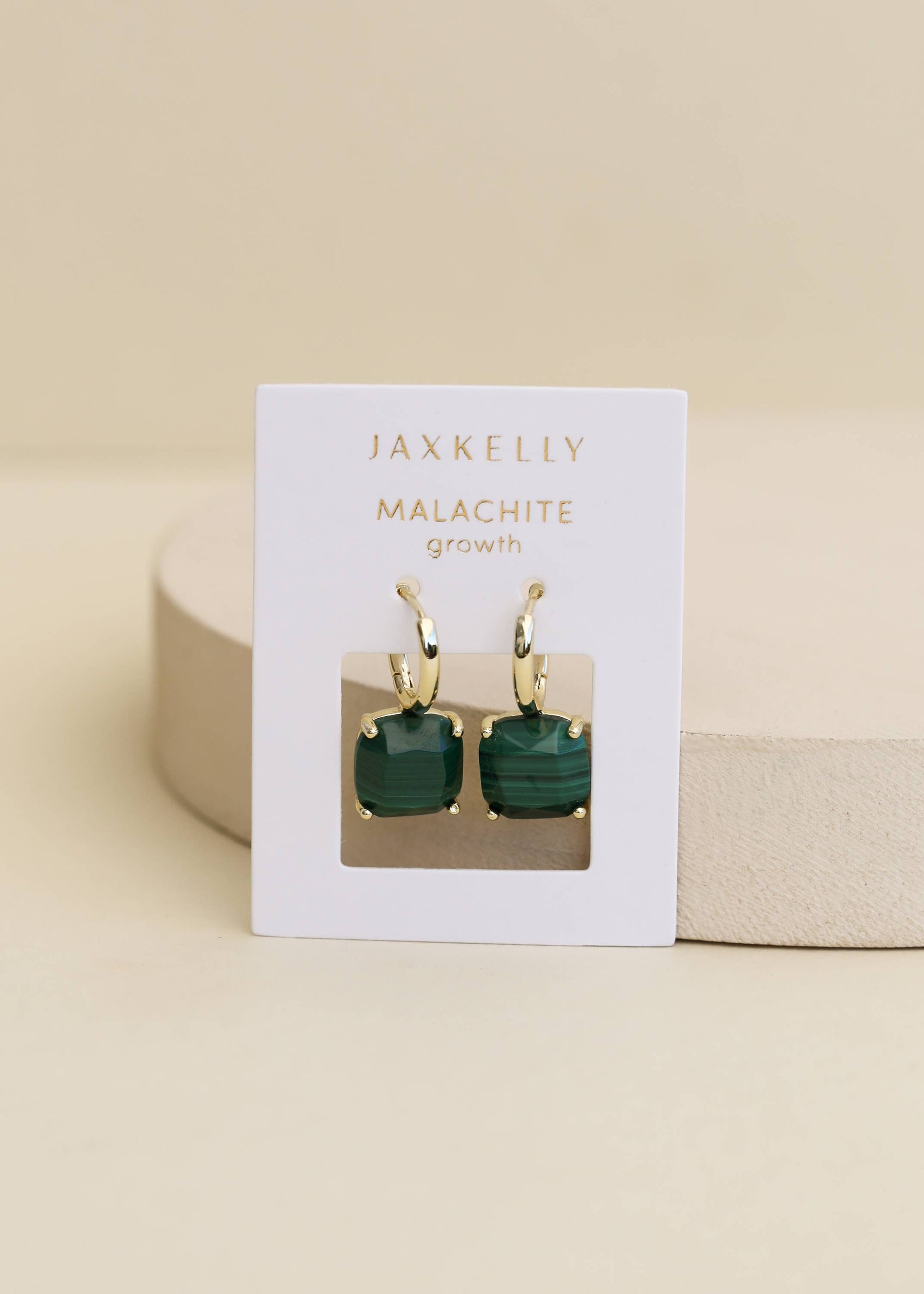 Malachite Gemstone Mini Drop Earrings