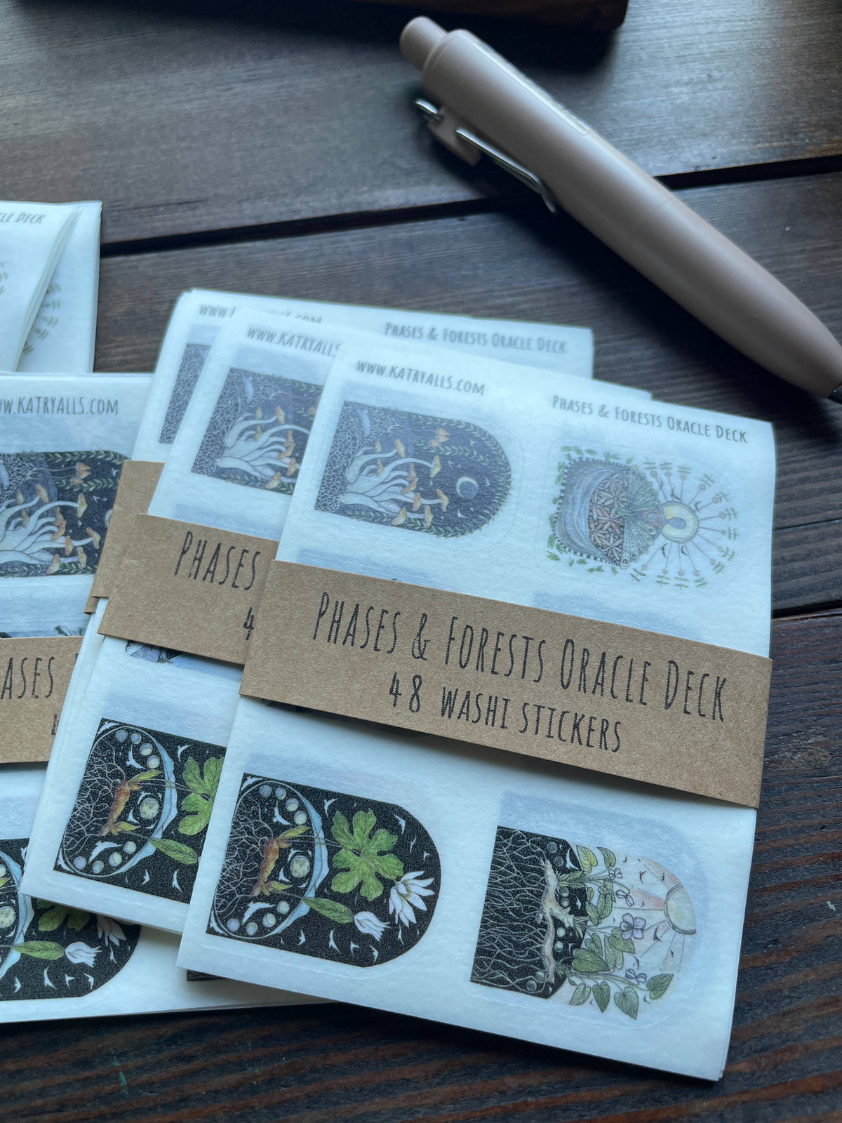 Washi Stickers of 48 Phases and Forests Oracles