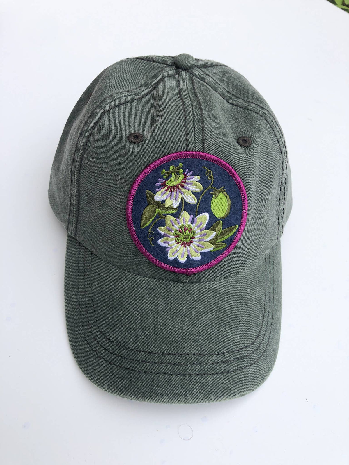 Passionflower Cotton Native Plant Patch Hat