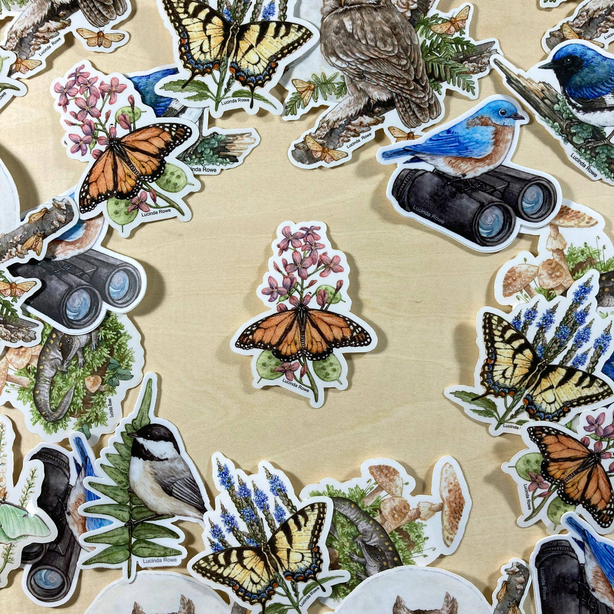 Monarch Butterfly On Honesty - Vinyl Sticker