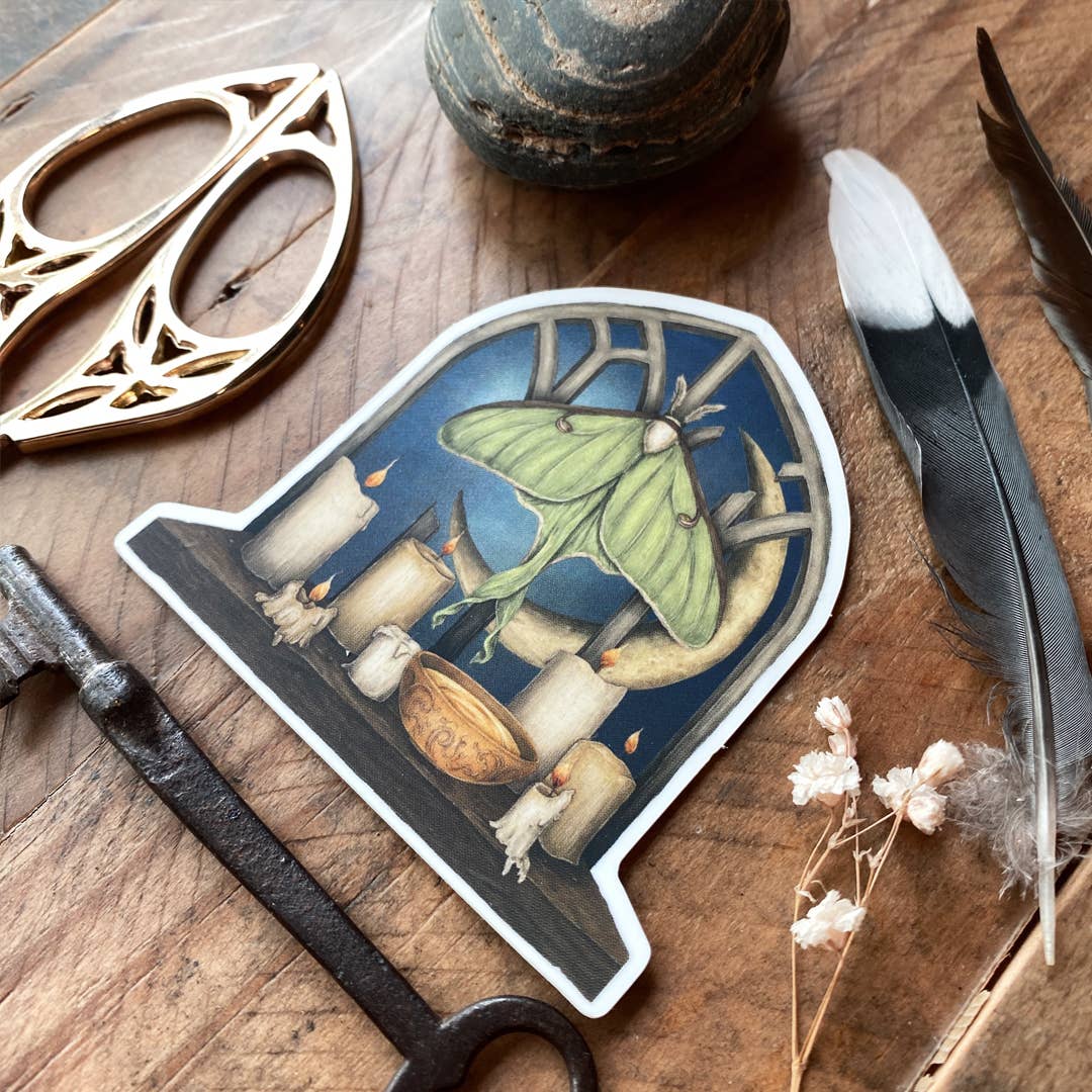 Luna Moth Sticker by Jessica Roux