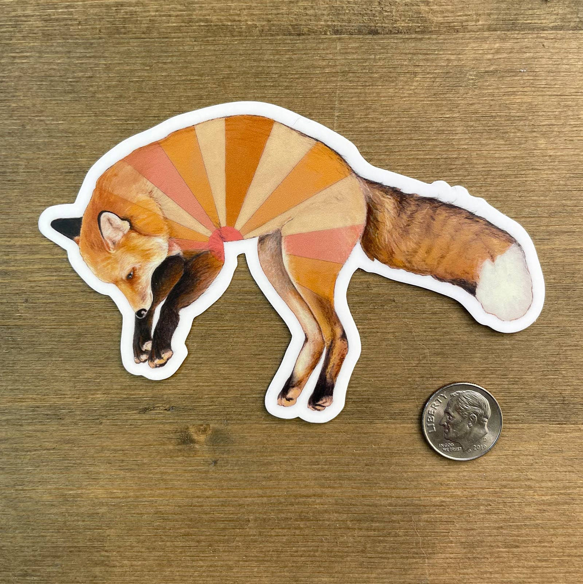 Jumping Red Fox Vinyl Sticker
