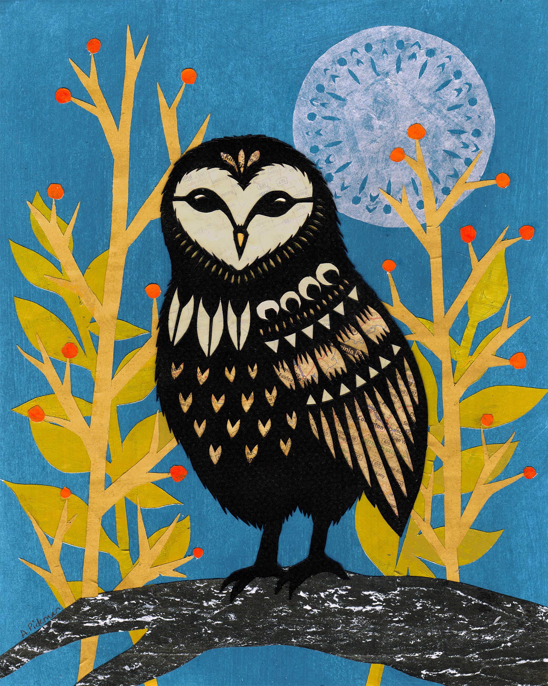 Where Night Settles - 8 x 10 inch Cut Paper Art Print