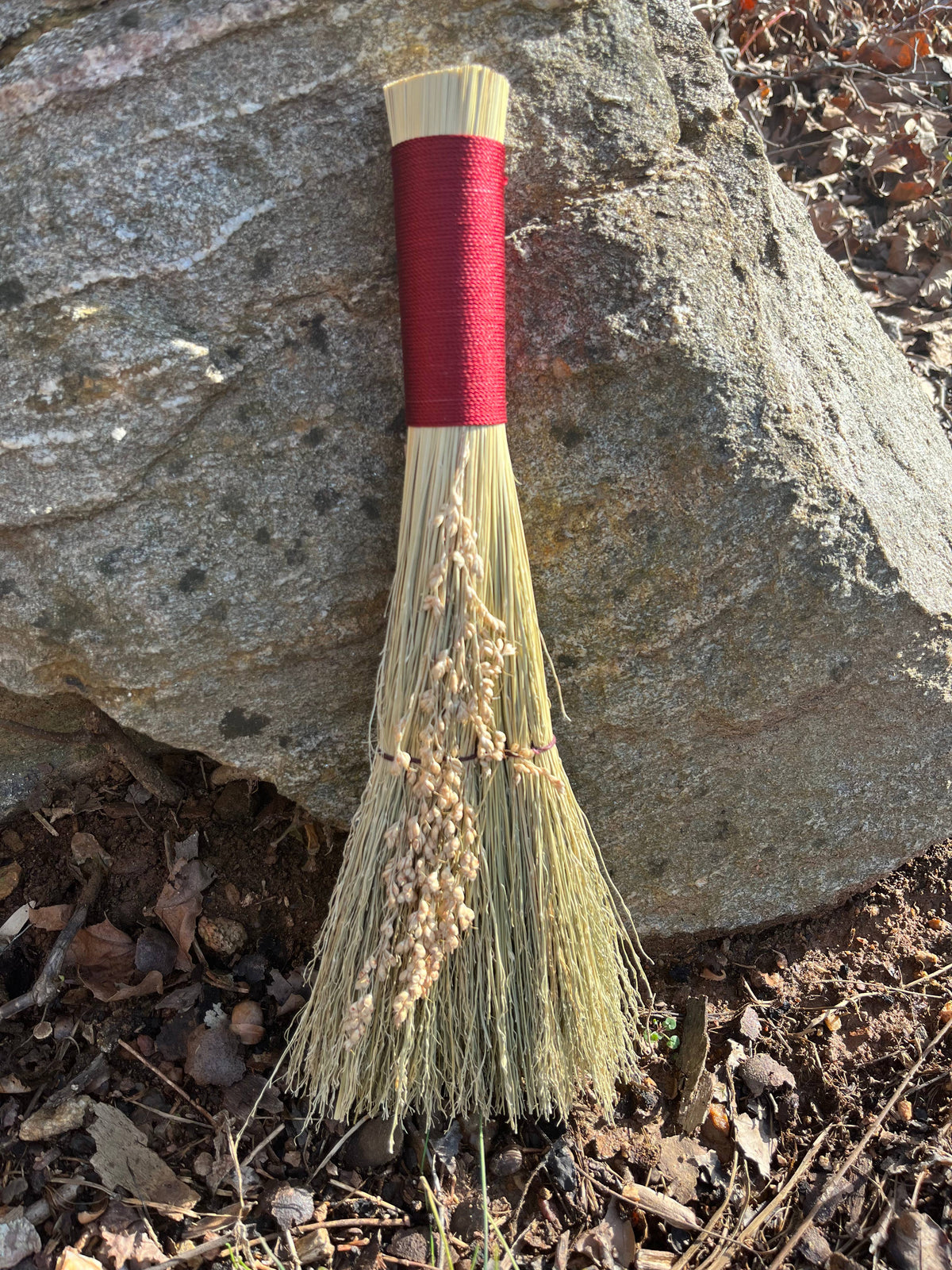 Stitched Whisk Broom: Black