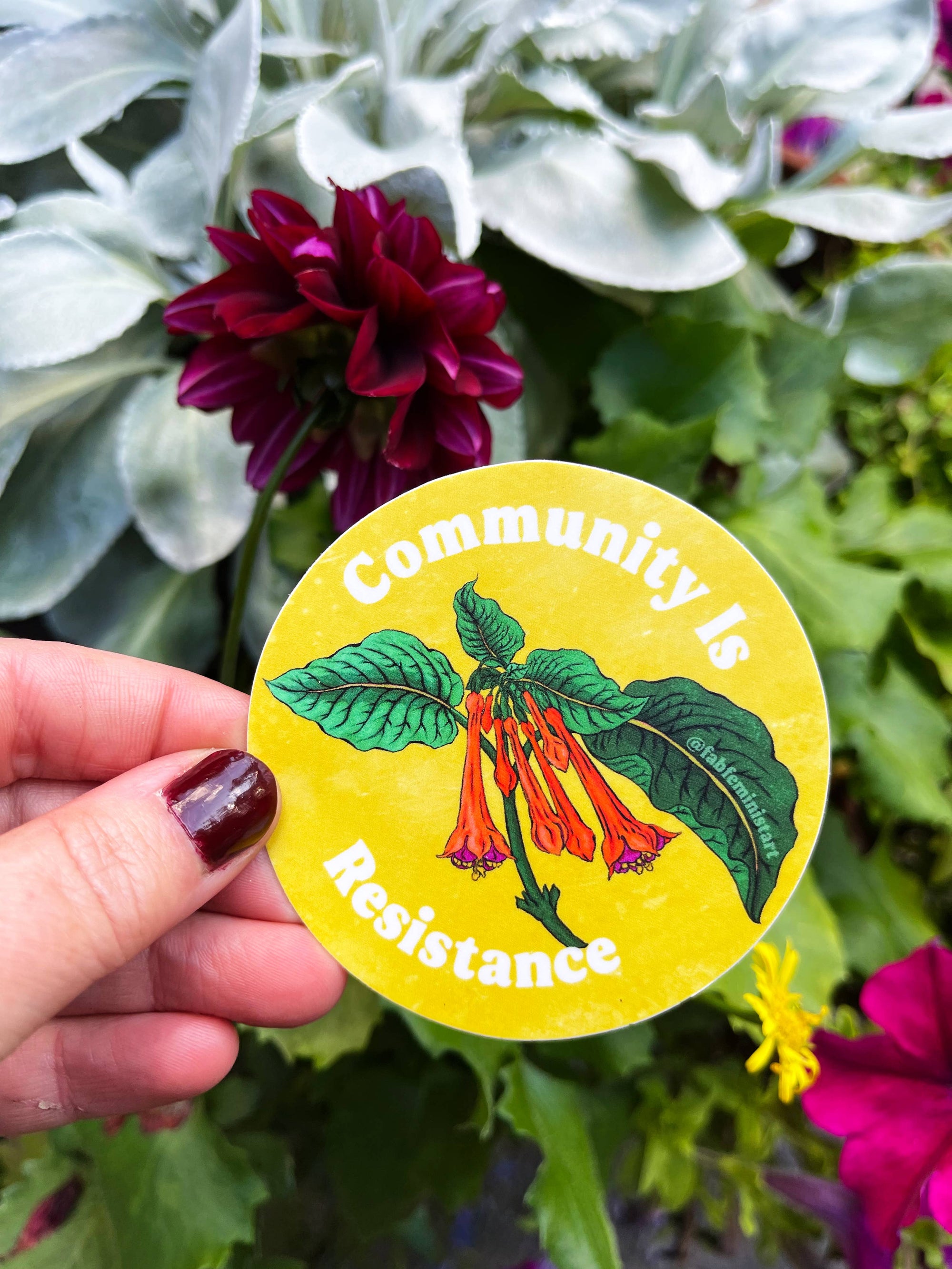 Community Is Resistance: Feminist Sticker