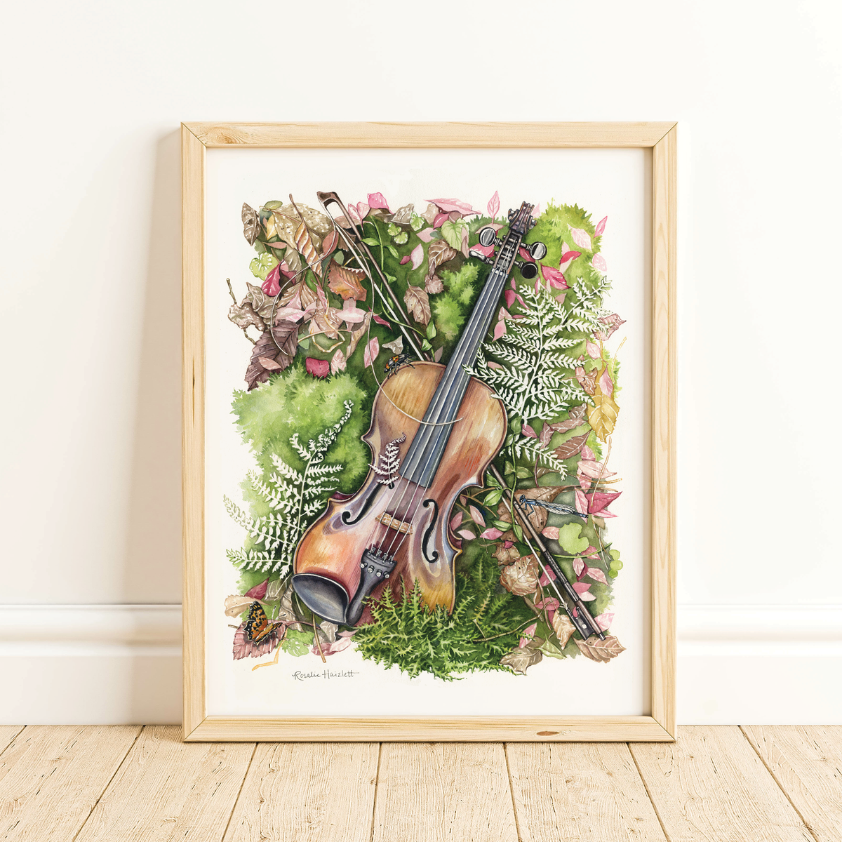 Fiddle in the Ferns - Watercolor Art Print