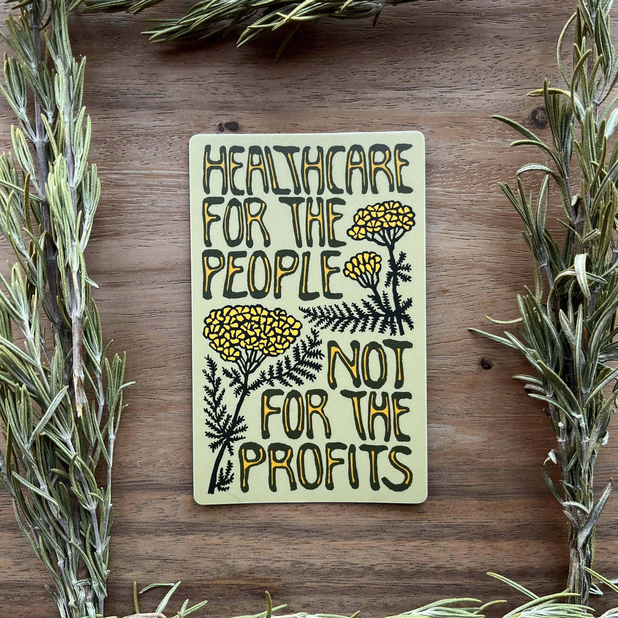 Healthcare for the People not Profit Vinyl Sticker