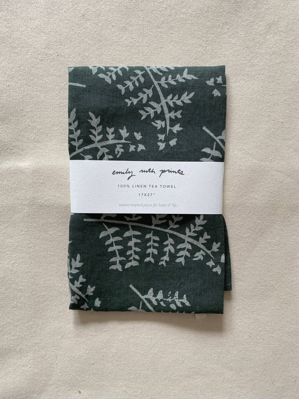 Dark Fig Linen Tea Towel
