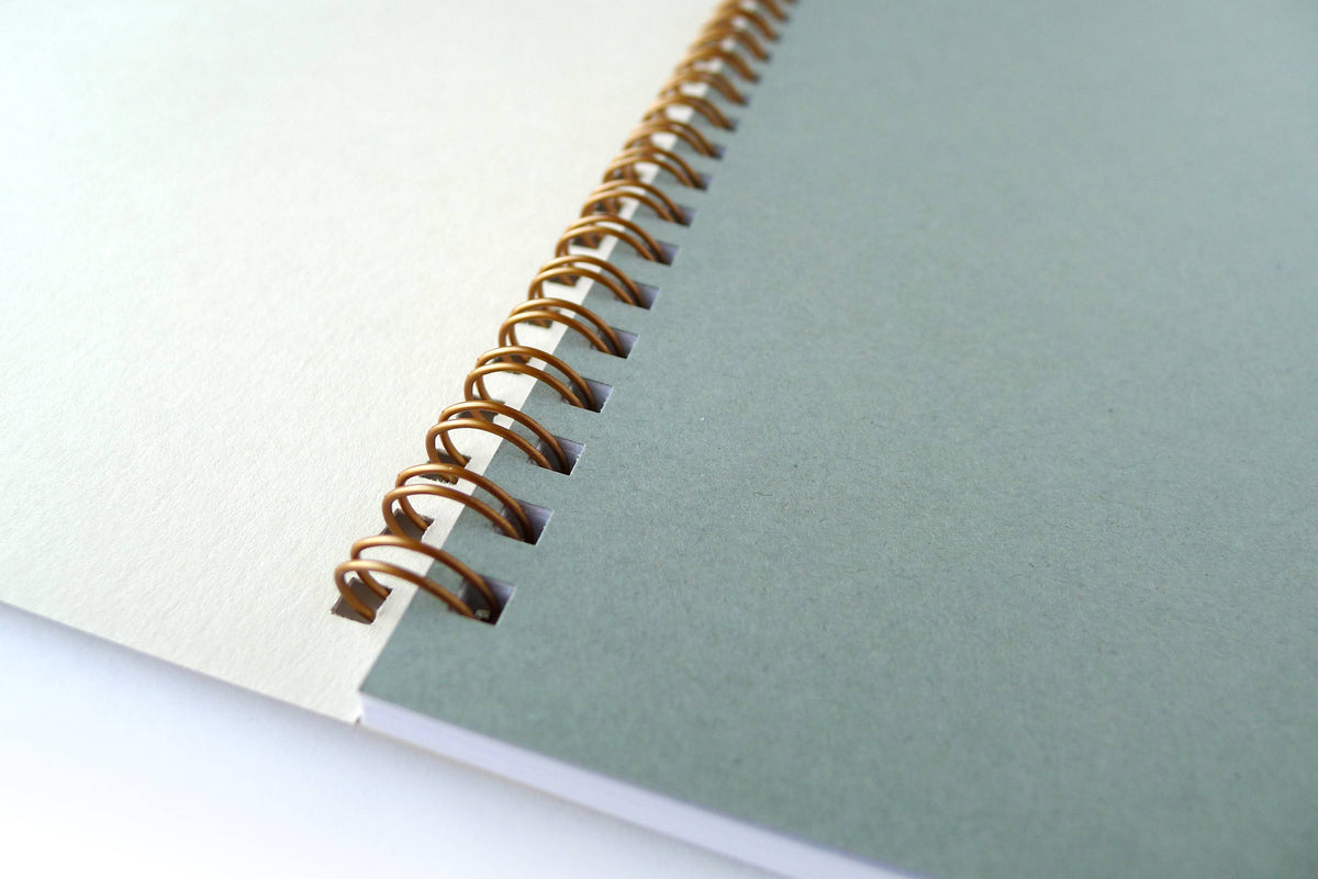 Folk Flower Coil Notebook, Medium : Lined