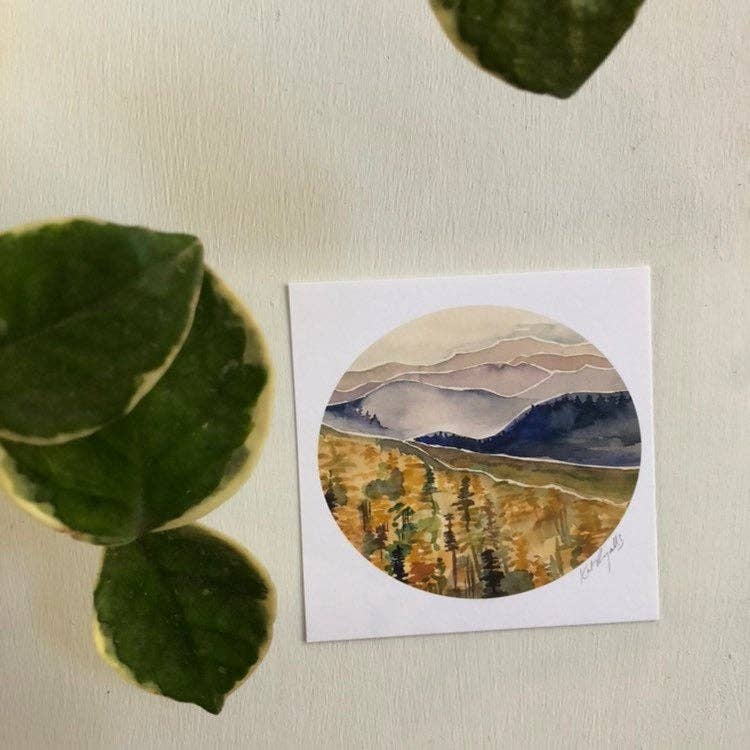 Blue Ridge Layers Watercolor Print: 5x7”