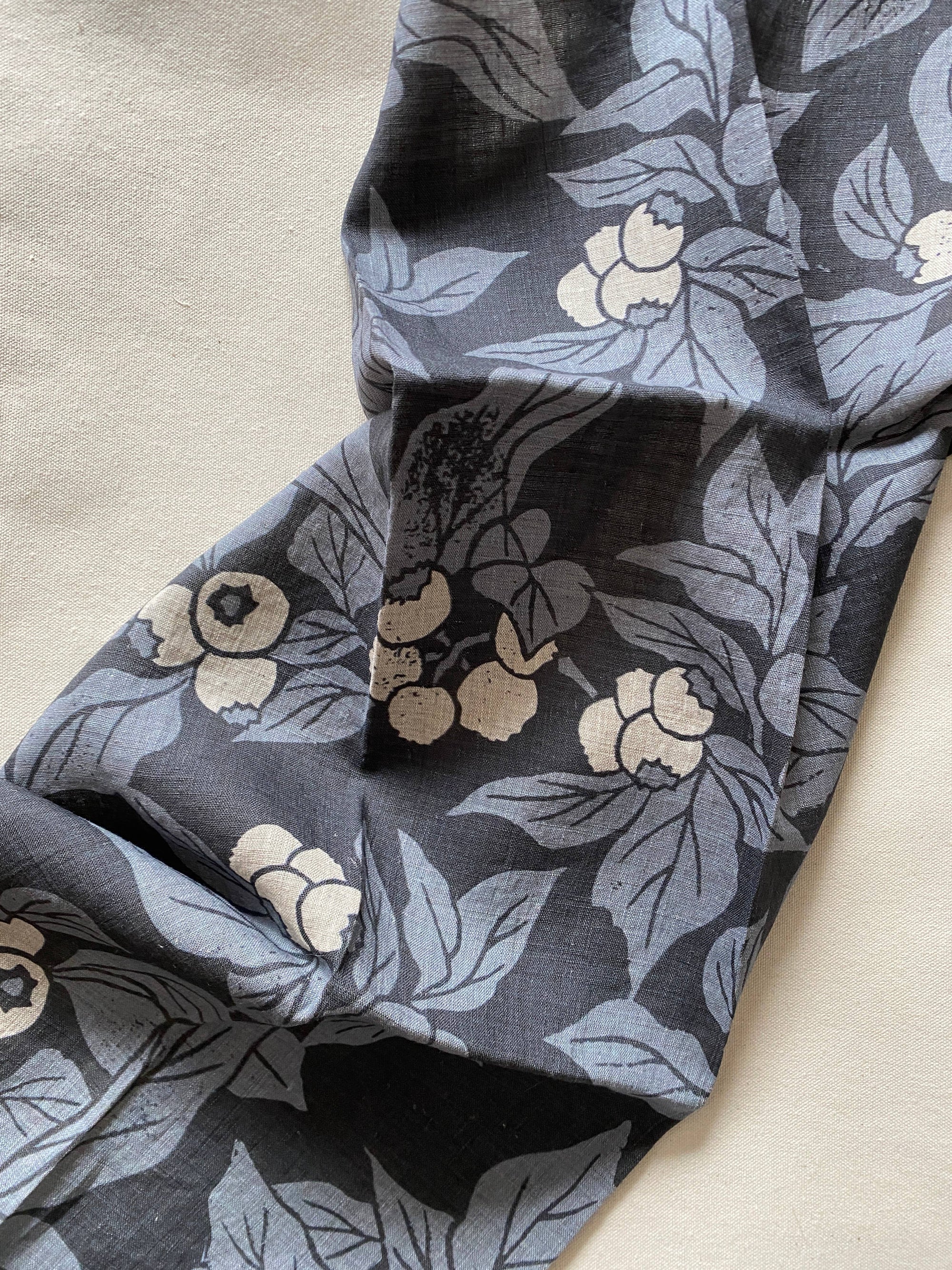 Dark Fig Linen Tea Towel