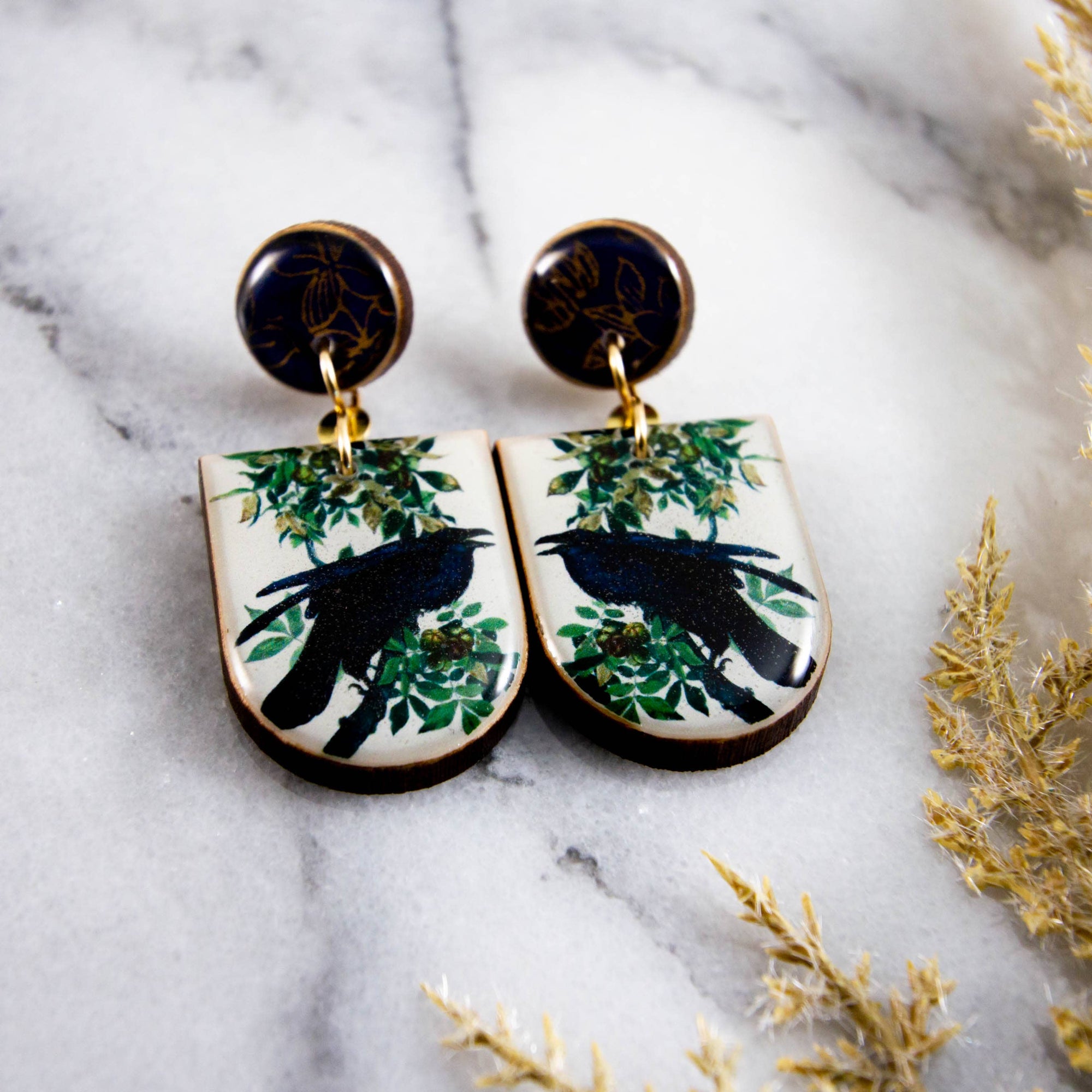 Black Raven Earrings