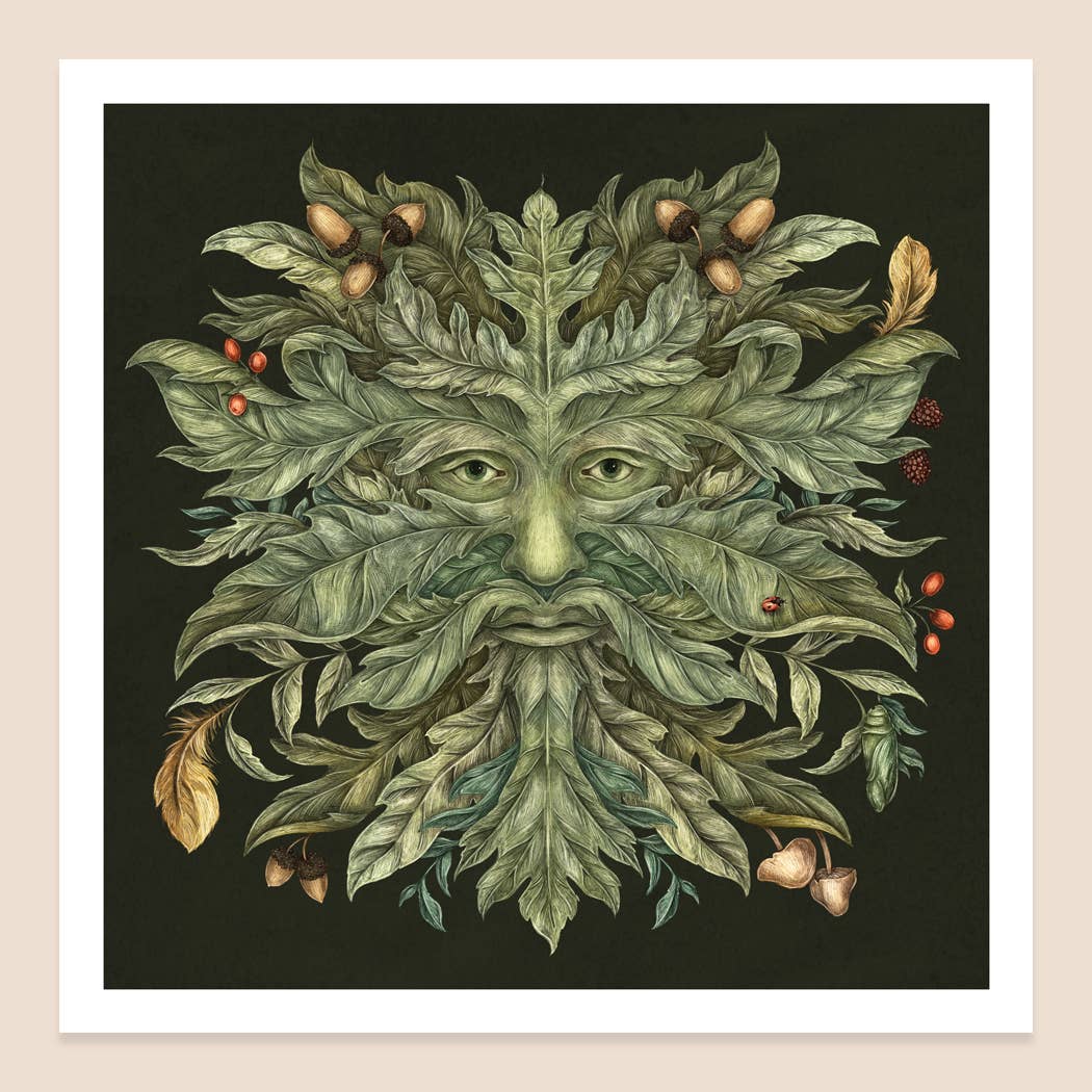 Green Man Print (10" x 10")