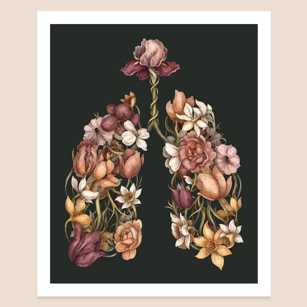 Floral Lungs Print 8” x 10”