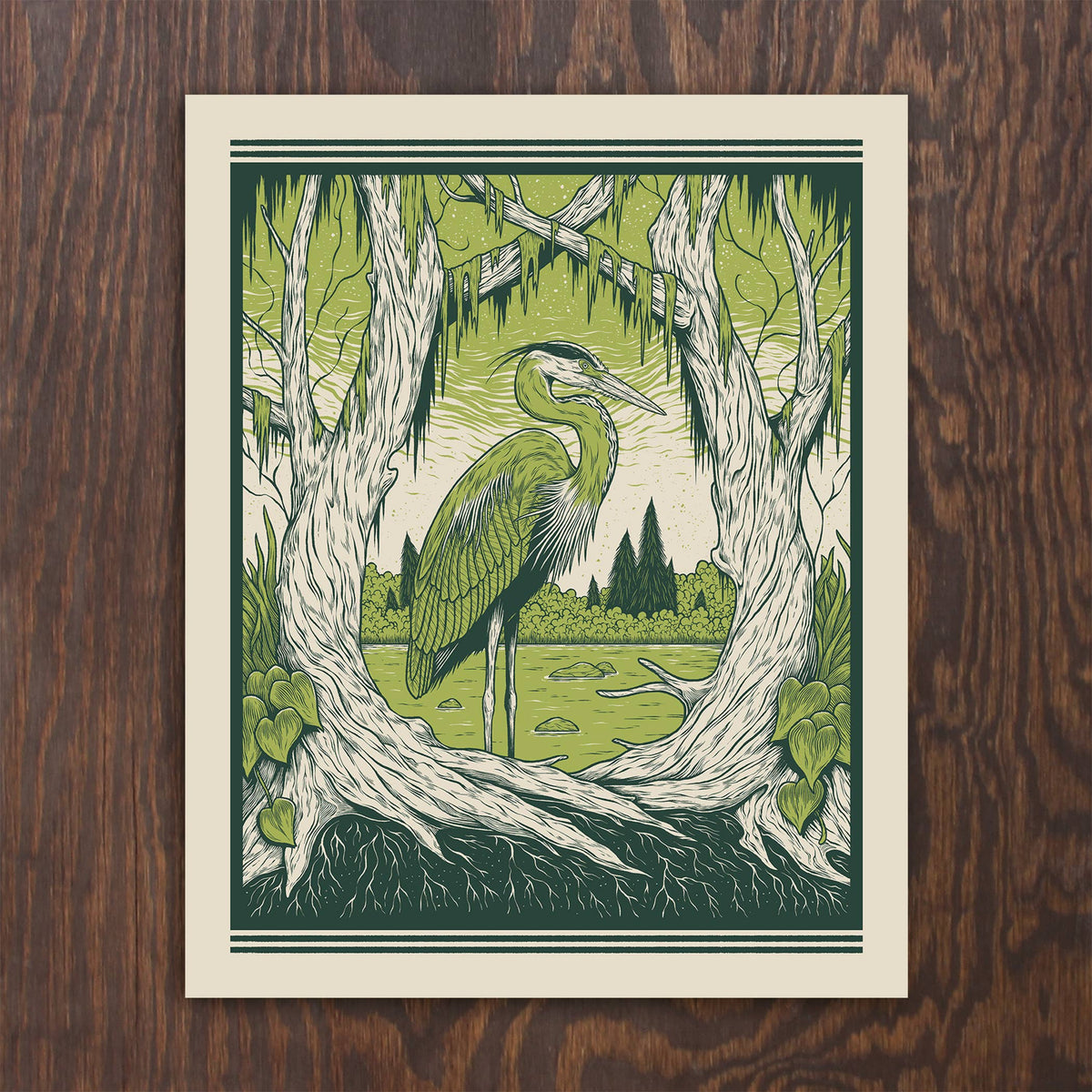Heron Art Print by Logan Schmitt (8" x 10")