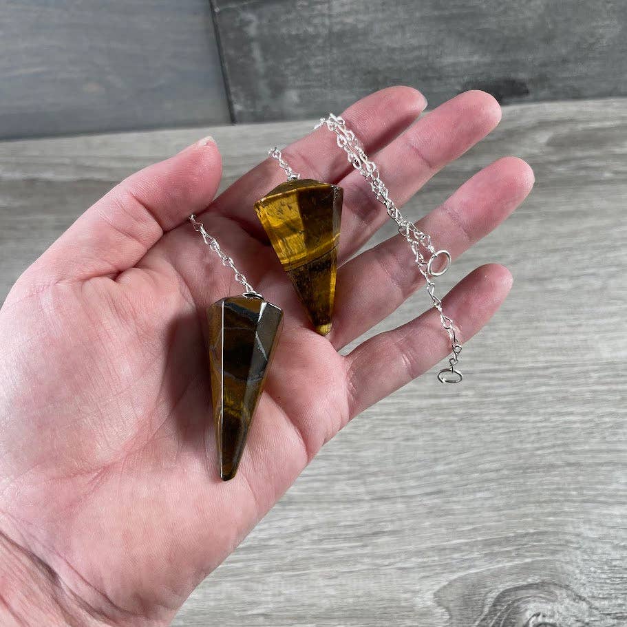 Tiger Eye Gemstone Pendulum