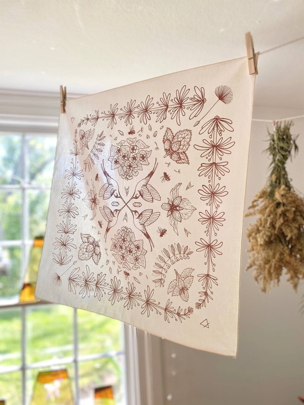 White Spring Herbs Bandana