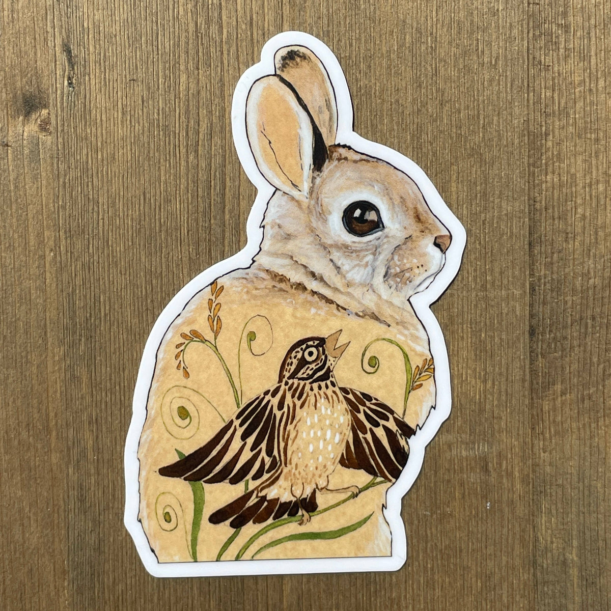 Brown Rabbit Vinyl Sticker