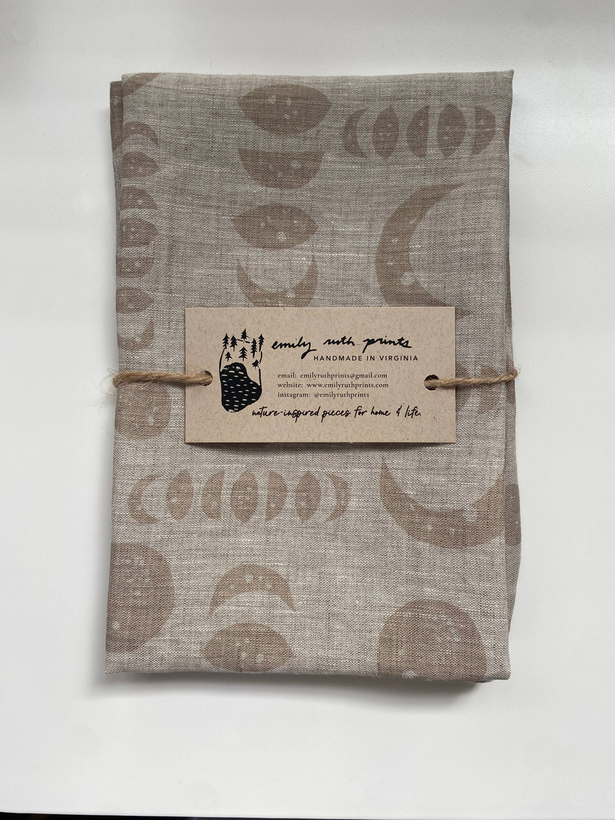 Dark Fig Linen Tea Towel