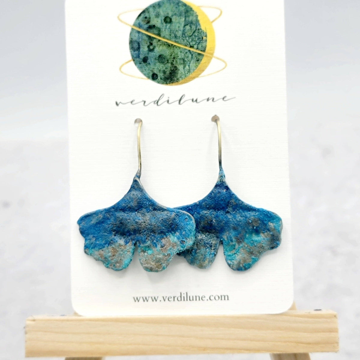 Ginkgo Leaf Sultry Summer Brass Earrings