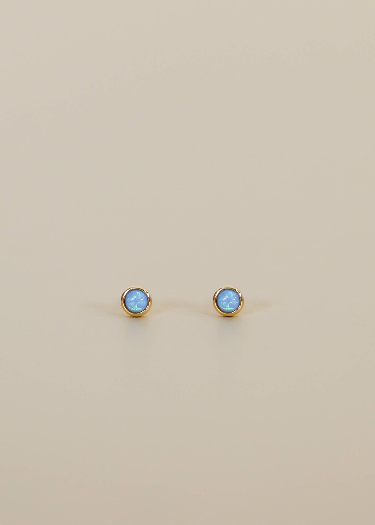 Fire Opal Simple Stud Gold Earrings
